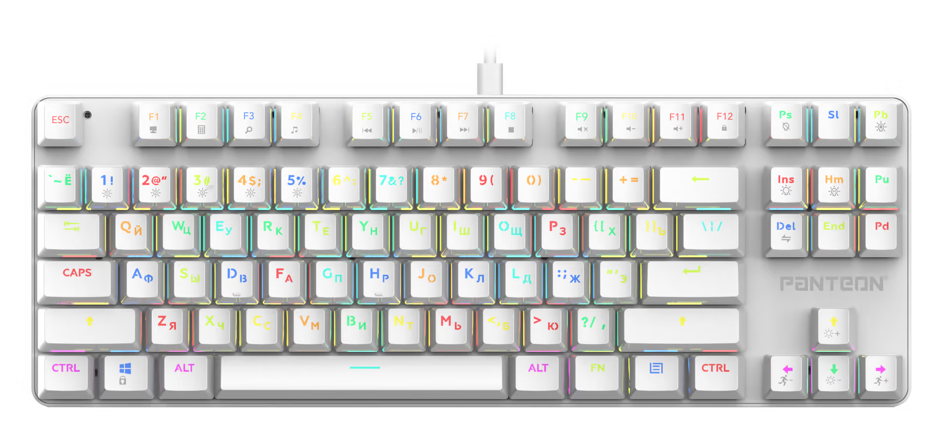 Клавиатура механическая PANTEON T16 CS HS, белая