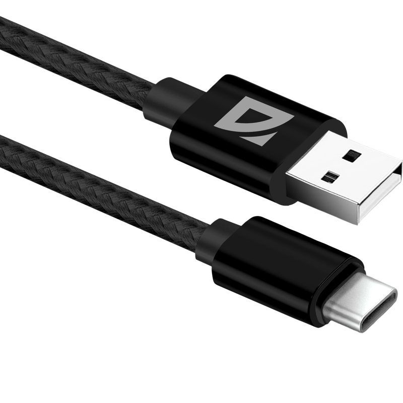 Кабель USB - Type-C Defender F85, черный, 1м