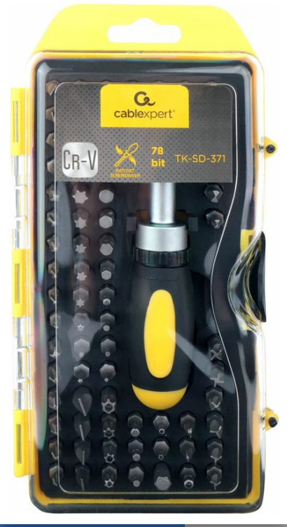 Отвертка с набором бит Cablexpert TK-SD-371 (79 предметов)