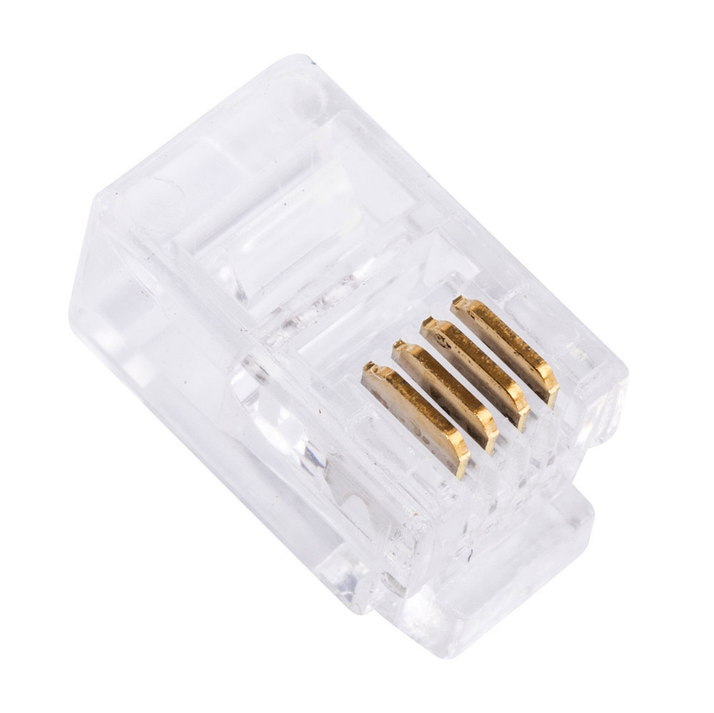 Вилка телефонная Cablexpert MP-4p4c, контакты 3m" (уп. 100шт.) RJ-9