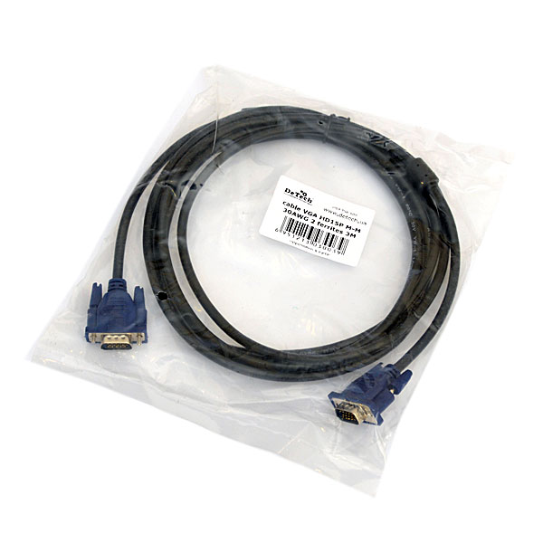 Кабель VGA - VGA 3m DeTech Black 2 Ferrite