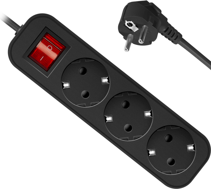 Удлинитель с заземлением Defender G330 3.0 м, 3 розетки
