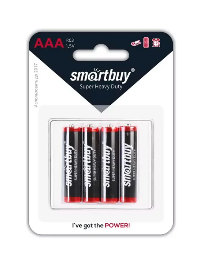 Батарейка Smartbuy солевая R03/4B AAA (SBBZ-3A04B) , 4шт