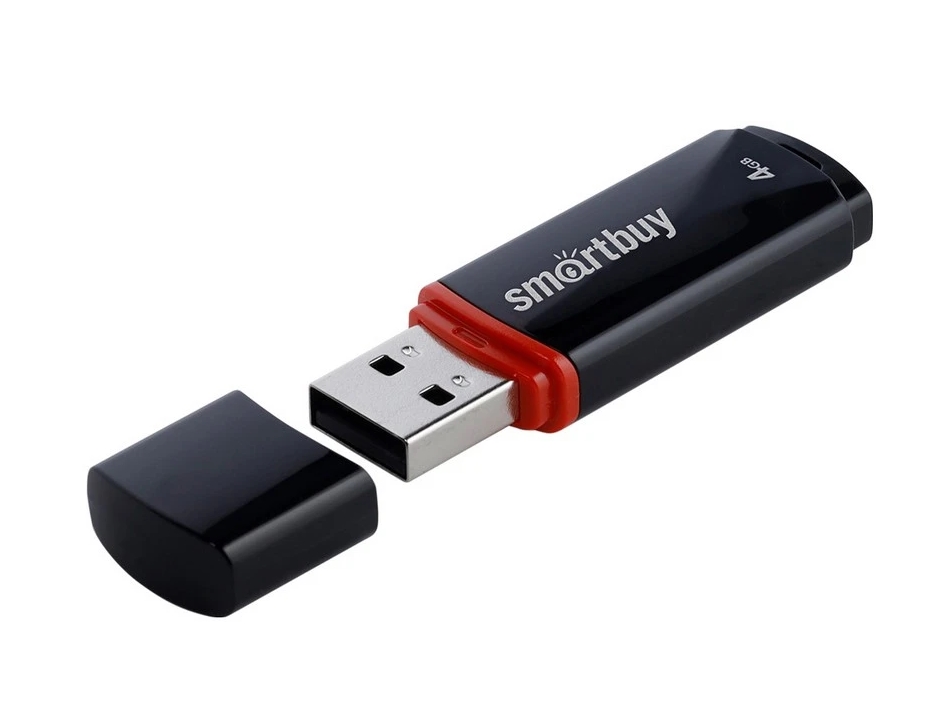 Флеш накопитель 4Gb USB 2.0 SmartBuy CROWN Black (SB4GBCRW-K)