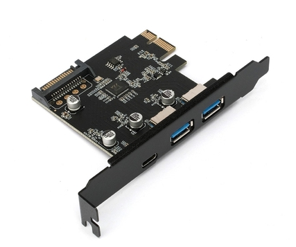 Контроллер PCI-E to USB 3.1 Gembird SPCR-03 (2xUSB-A + 1xType-C)