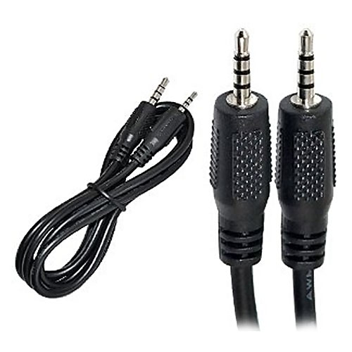 Кабель Audio AUX 3.5мм M/M 4 Pole 1м (Соединительный)