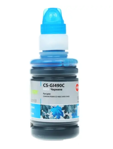 Чернила Cactus CS-GI490C голубой 100мл для Canon Pixma G1400/G2400/G3400