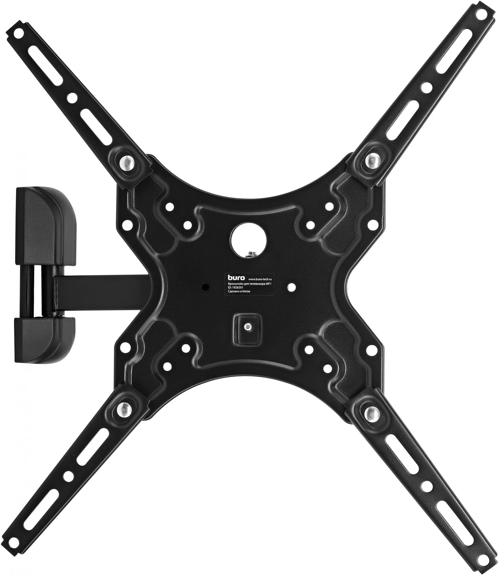 Кронштейн для телевизора Buro MF1, 13"-60", настенный, поворот, наклон, черный