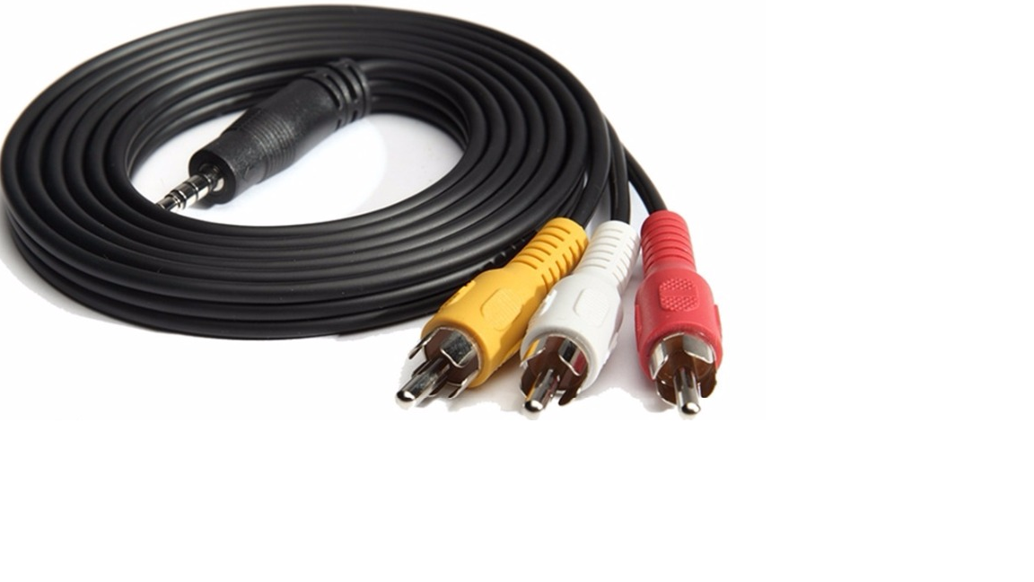 Кабель Audio 3.5мм/3*RCA Male-Male 3м Detech
