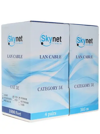 Кабель внутренний витая пара Бухта 100м SkyNet Standart UTP5e 4pr ( 0.48mm) медь CSS-UTP-4-CU/100