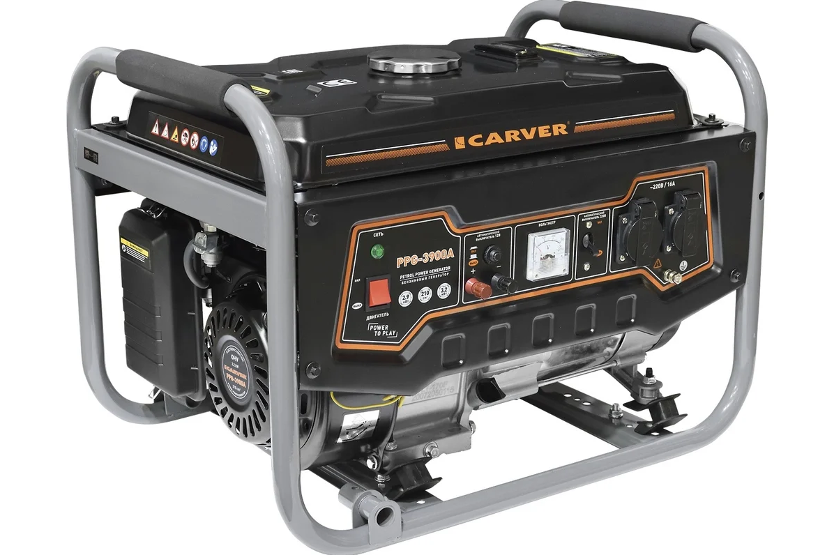Генератор бензиновый CARVER PPG-3900А, 2,9 кВт, 220В