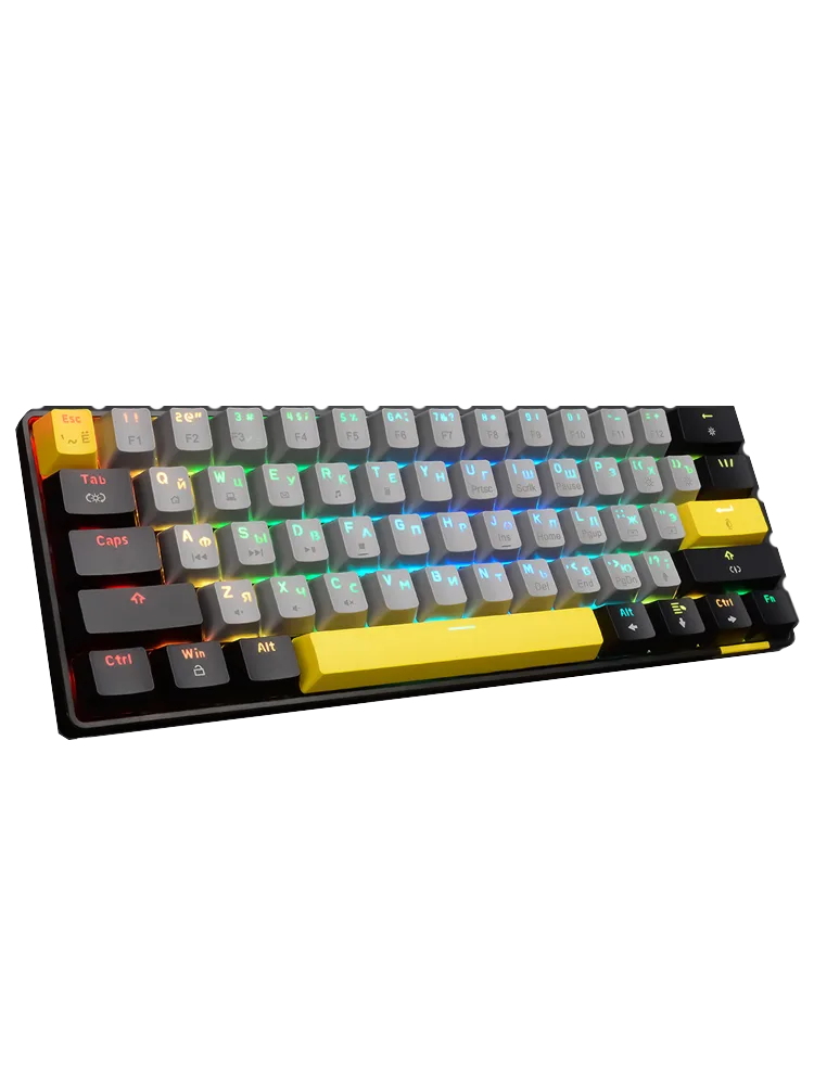Клавиатура механическая PANTEON T3 PRO CS HS, 60%, RGB, серый/черный (39)