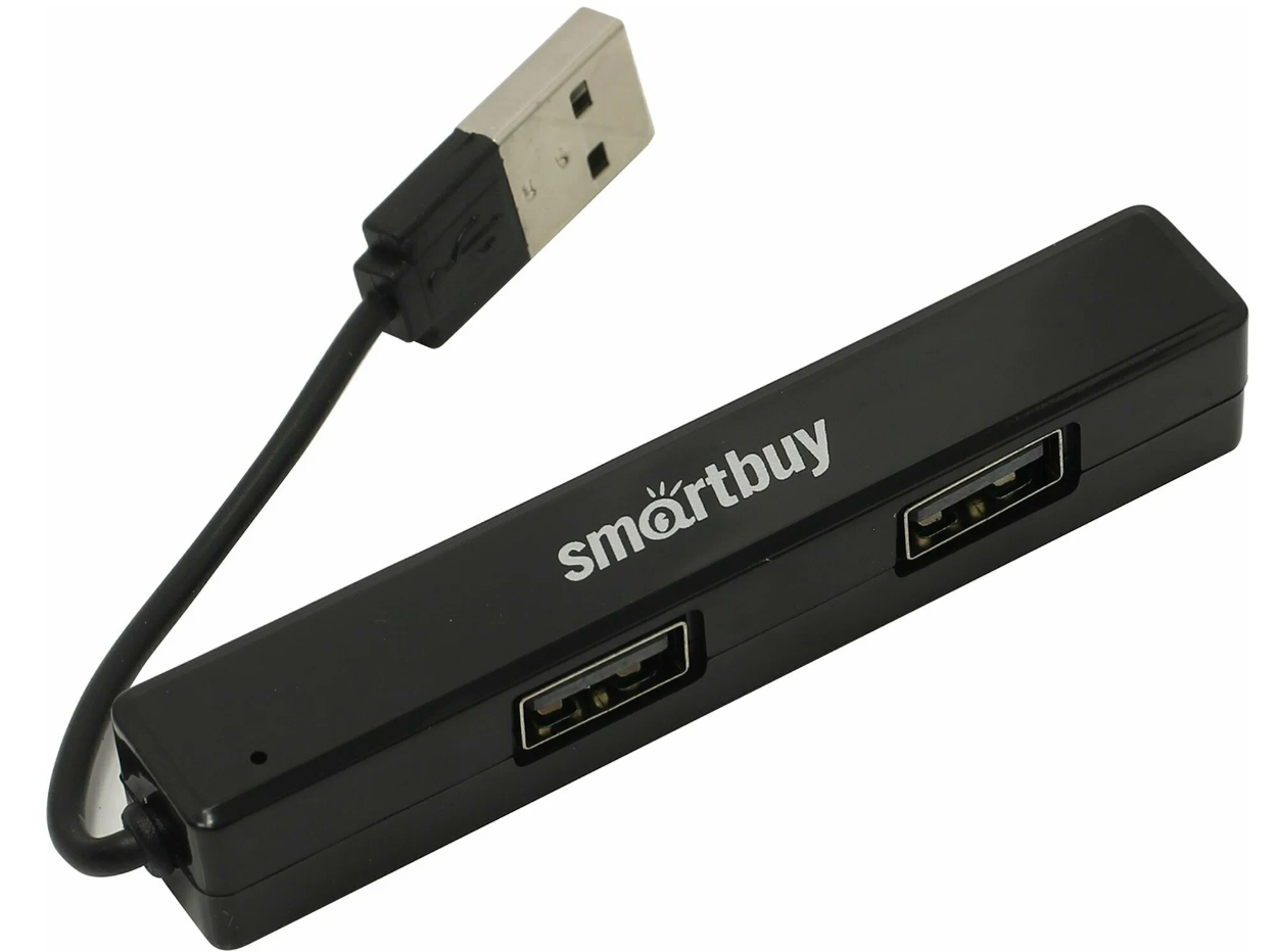 USB-концентратор Smartbuy 408 (4 порта USB 2.0), черный