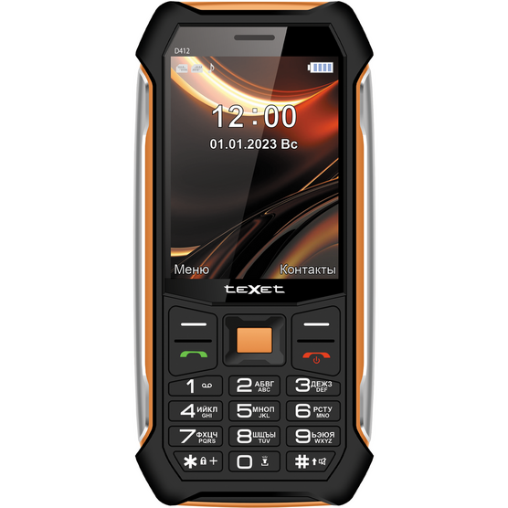 Мобильный телефон teXet TM-D412, черный-оранжевый