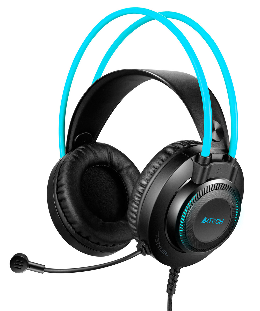 Гарнитура A4Tech Fstyler FH200U серый/синий 2м