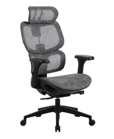 Кресло Cactus CS-MC555-GY черный/серый сетка с подголов. крестов. пластик пластик черный
