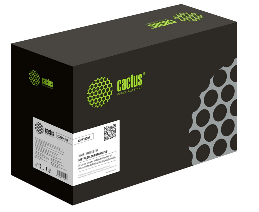 Картридж совместимый Cactus CS-W1470A (W1470A) для HP LJ (M611dn/M612dn/M634dn/M634h), 10,5K