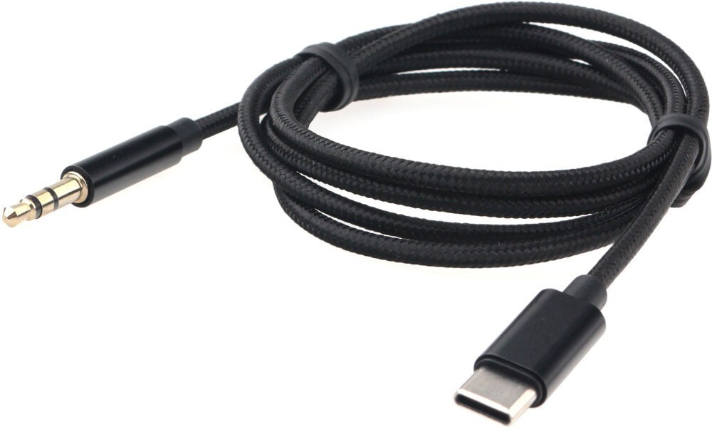 Переходник USB Type-C/Jack3.5, 1m, Cablexpert CCAB-CM35M-1M-B, черный