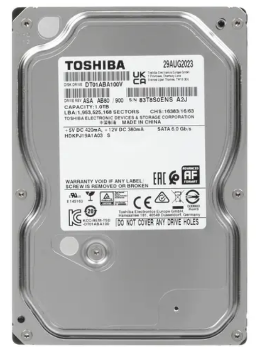 Жесткий диск 3.5" 1000Gb Toshiba (DT01ABA100V)