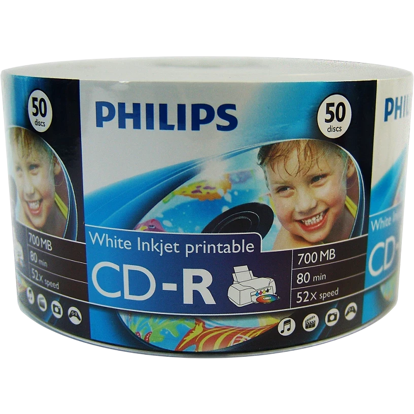Оптический диск CD-R Philips 700 Mb, 52х, Bulk (50шт)