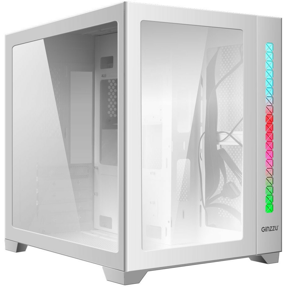 Корпус mATX кубик без БП Ginzzu V400, белый