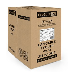 Кабель внутренний витая пара Бухта 305м ExeGate UTP5e 4pr (Cu, 0.4mm) EX138966RUS
