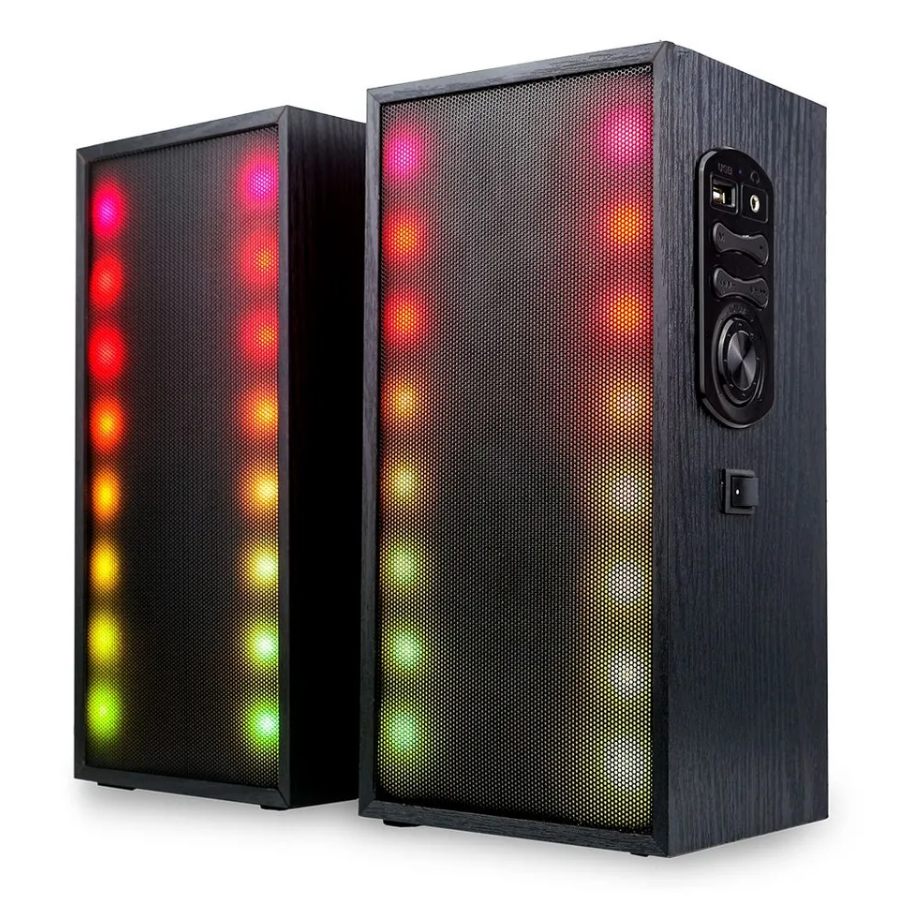 Акустика 2.0 SmartBuy GIG 2, МДФ, Bluetooth, FM/MP3, LED, черный