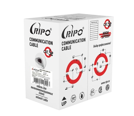 Кабель внутренний витая пара Бухта 305м RIPO UTP5e 2pr (CCA, 0.51mm) 001-111001