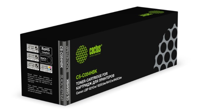 Картридж совместимый Cactus CS-C054HBK Canon (LBP 621Cw/ 623Cdw/641Cw/643Cdw), 3.1K, черный