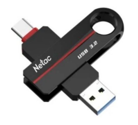 Флеш накопитель 32Gb USB 3.2+Type-C Netac US18 (NT03US18C-032G-32BK)