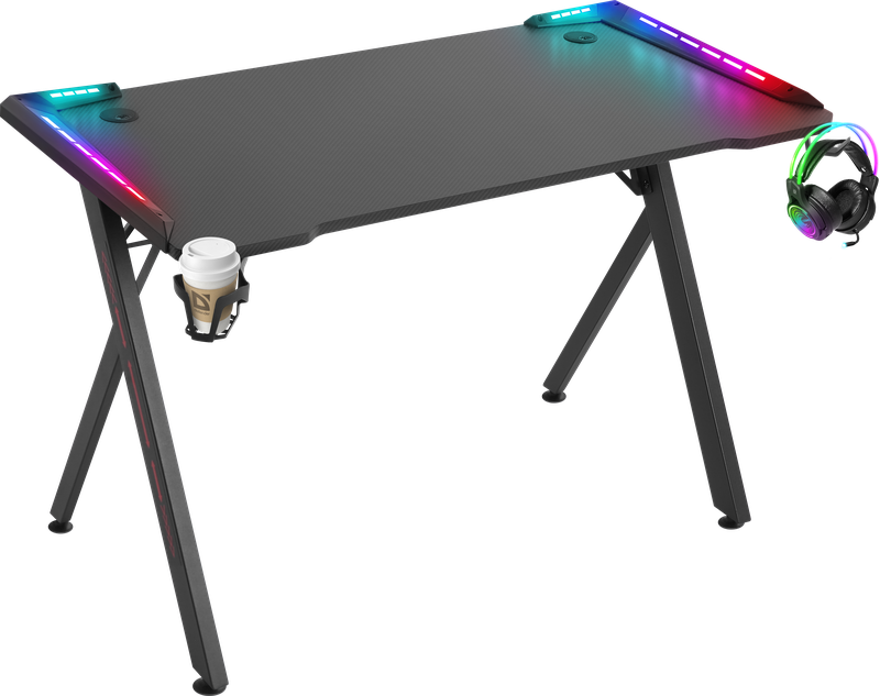 Игровой стол Defender Gamer, RGB, черный