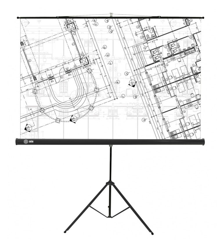 Экран для проектора Cactus 127x127см Triscreen CS-PST-127X127 1:1 напольный рулонный белый