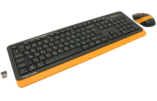 Беспроводной набор клавиатура + мышь A4Tech Fstyler FG1010 черный/оранжевый