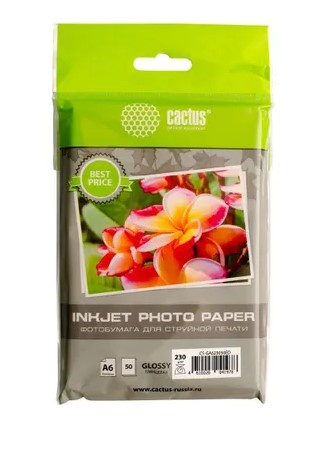 Фотобумага Cactus А6 Глянцевая 230г/м 50л 10x15 (CS-GA623050ED)