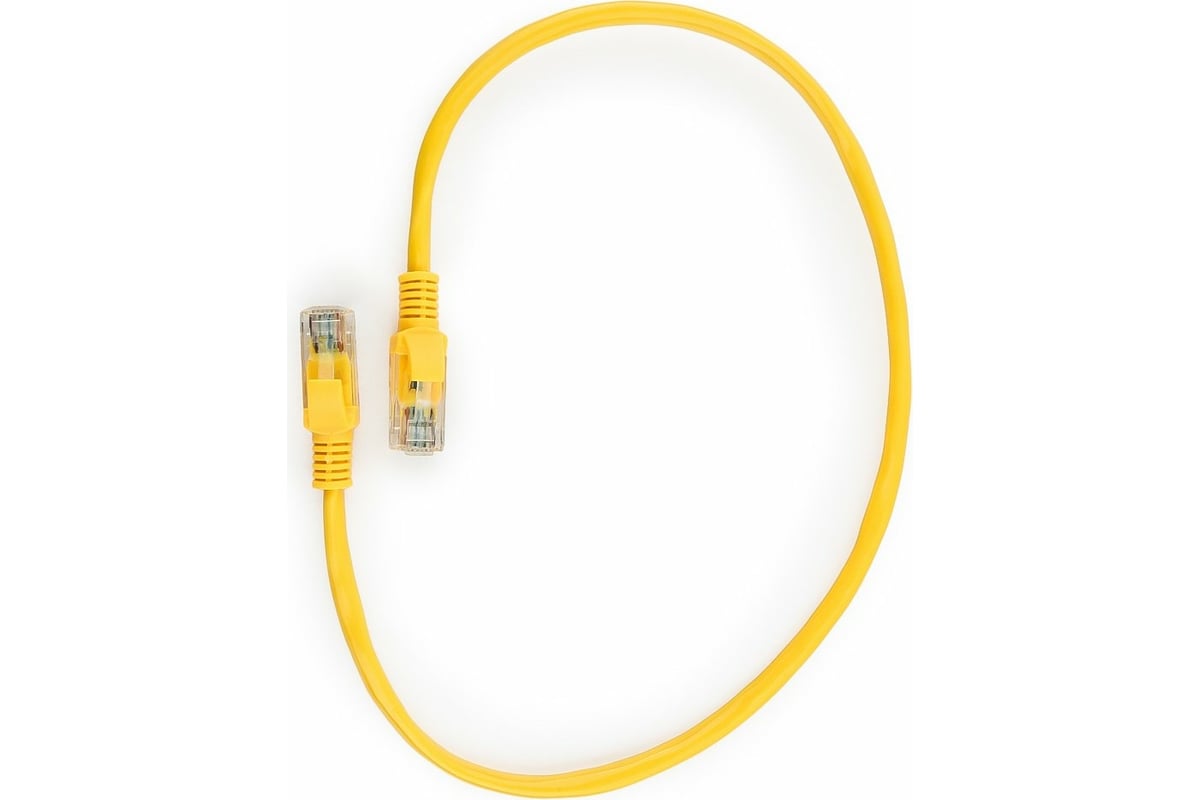 Патчкорд UTP Cablexpert PP12-0.5M/Y кат.5e, 0.5м, литой, многожильный (желтый)