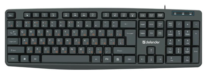 Клавиатура Defender Concept HB-164 RU, USB, черный