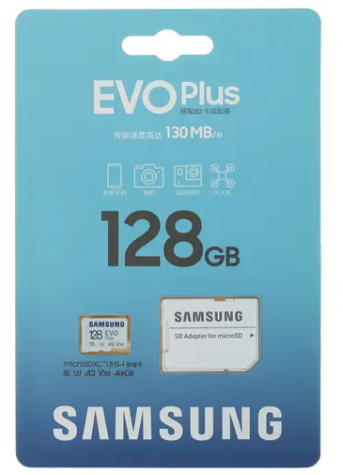 Карта памяти MicroSDXC UHS-I Card 128Gb Samsung EVO Plus (с адаптером)