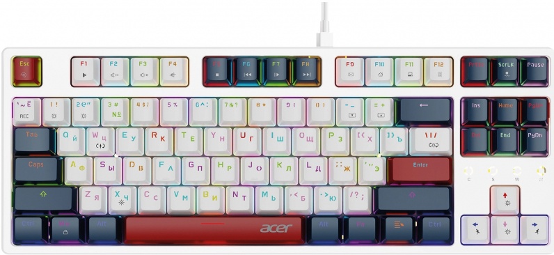 Клавиатура механическая Acer OKW305, белый
