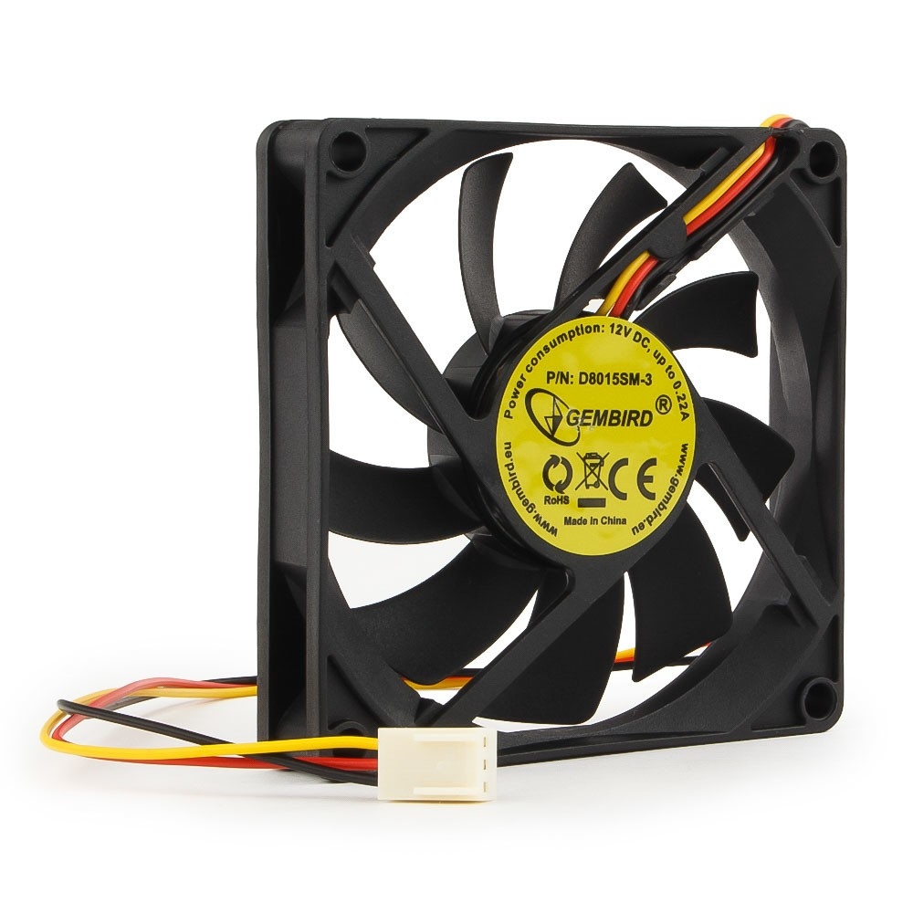 Вентилятор для корпуса Gembird D8015SM-3, 80x80x15mm, 3 pin