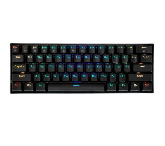 Клавиатура беспроводная механическая Redragon Draconic RU, RGB, BT, черный