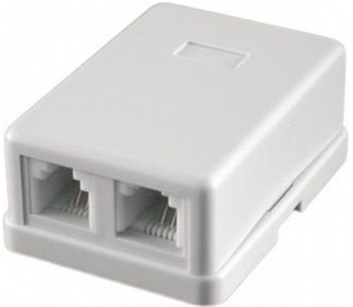 Розетка телефонная Cablexpert TA-102 RJ-11 (6P4C) внешняя 2 порта, белая