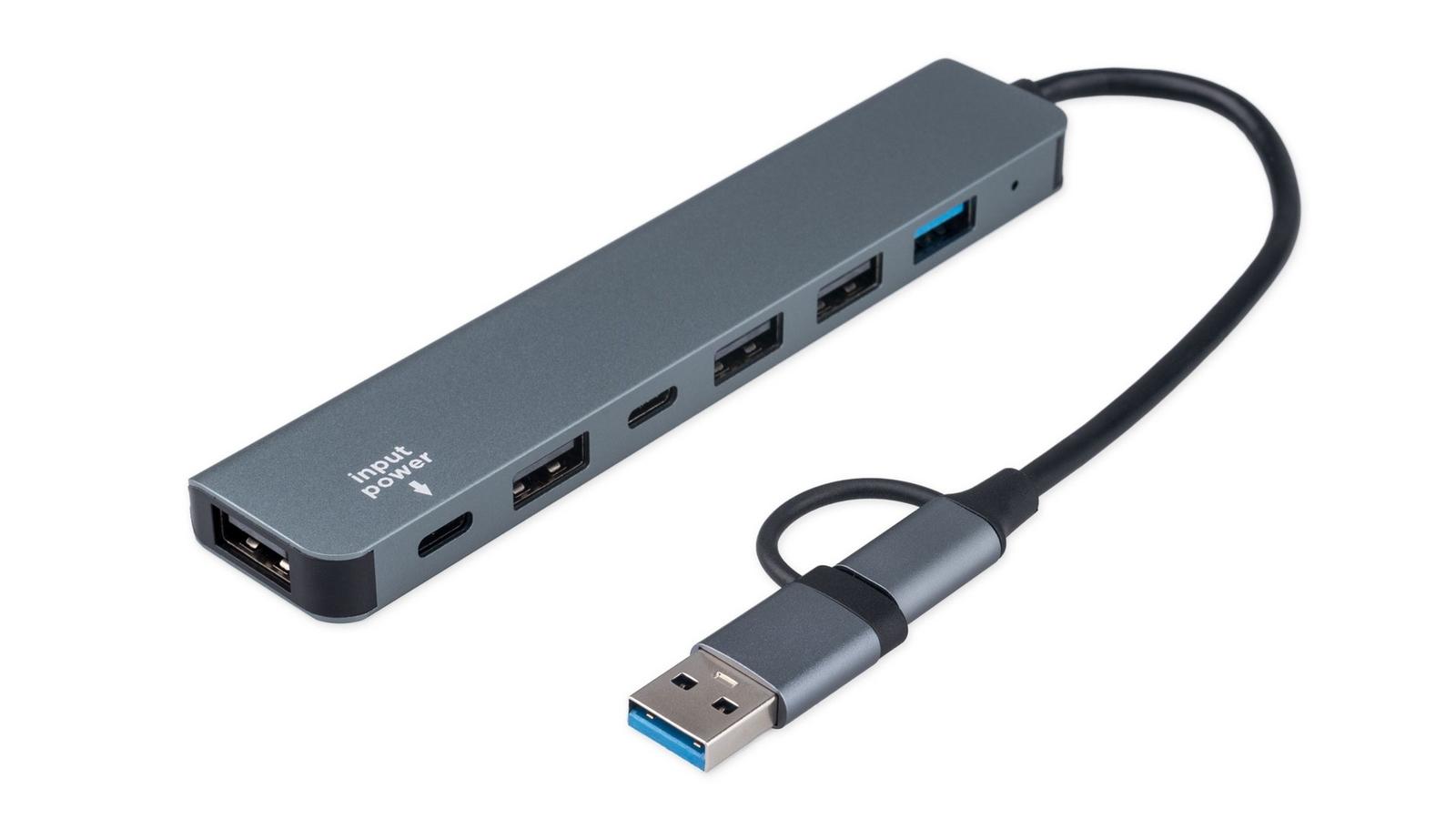 USB-концентратор Gembird UHB-C445 (4 порта USB 2.0 + USB 3.0 + порт Type-C) с доп. пит. (Type-C)