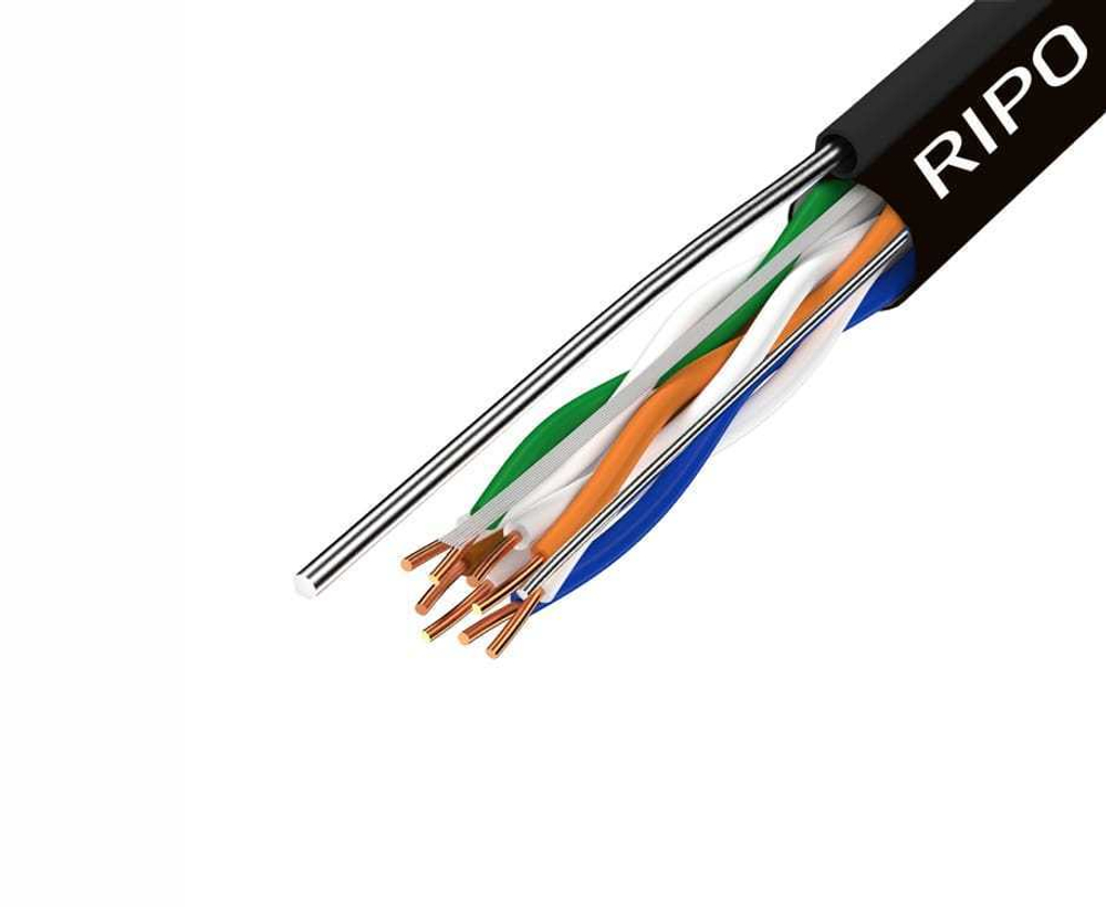 Кабель внешний витая пара Бухта 100м Ripo UTP4CAT5E 24AWG на тросу, медь 001-112018