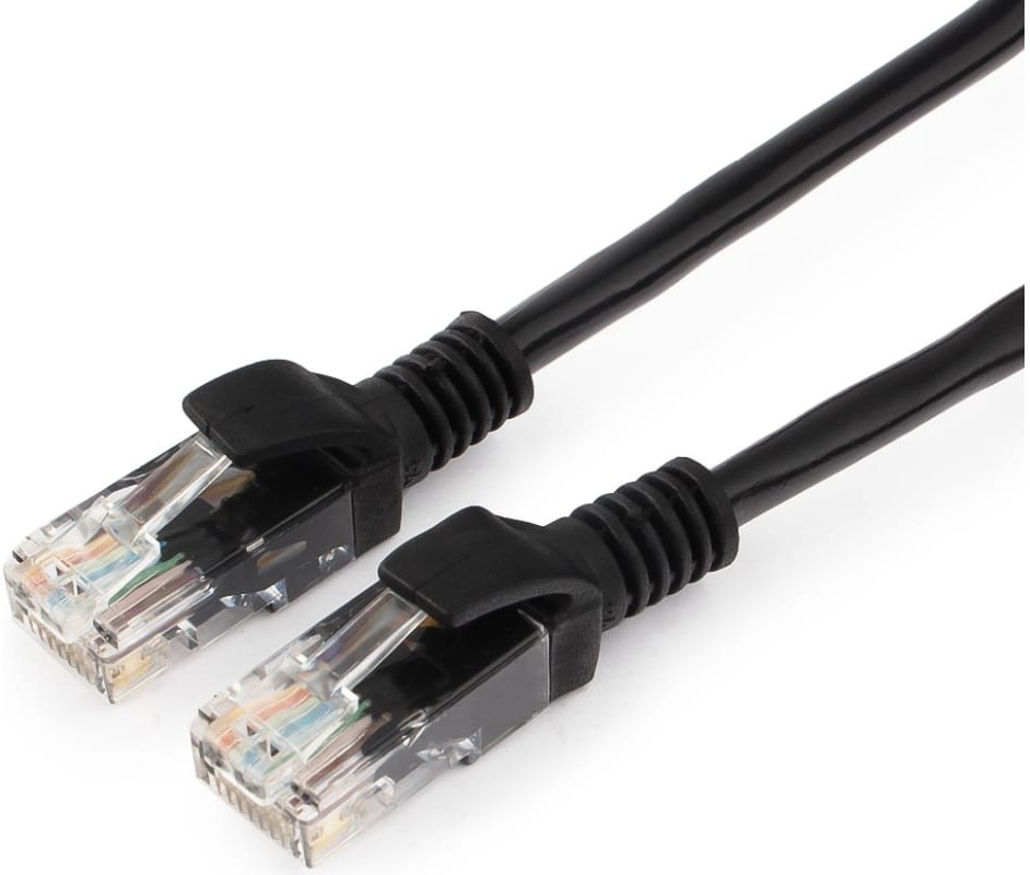 Патчкорд медный UTP Cablexpert PP10-2M/BK кат.5e, 2м, литой, многожильный (чёрный)