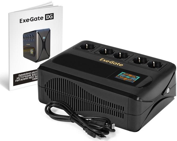 Источники бесперебойного питания ExeGate NEO Smart BU-1000 (ex298095rus) 1000VA/500W