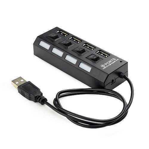 USB-концентратор Gembird UHB-243-AD (4 порта USB 2.0,с выключателями портов)