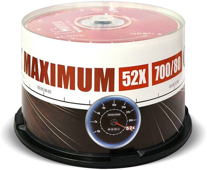 Оптический диск CD-R Mirex 700 Mb, 52х, Maximum, Cake Box (уп 50шт)