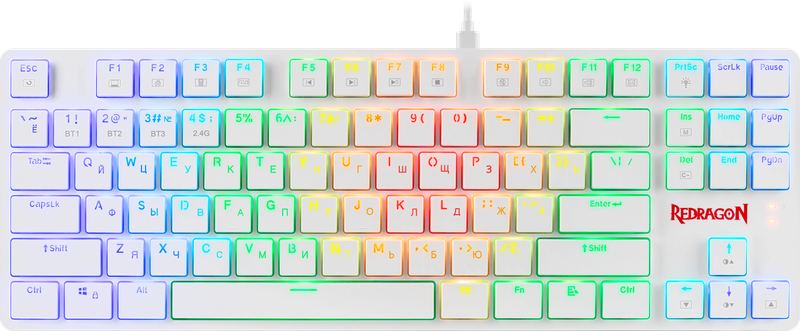 Клавиатура беспроводная механическая Redragon Anubis RU, RGB, BT+2.4G, белый