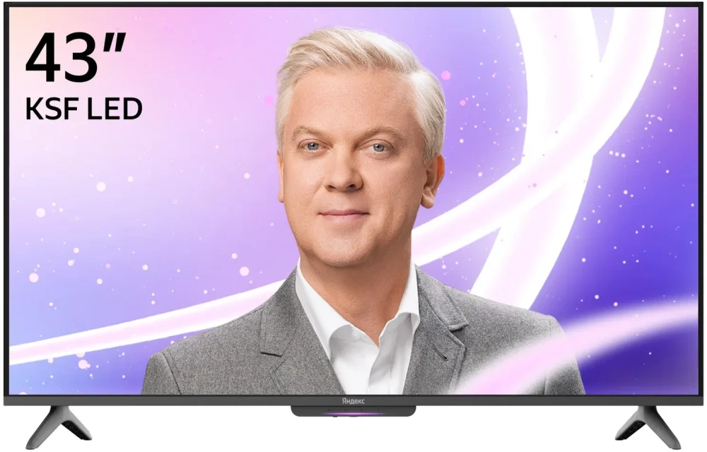 Телевизор 43" ЯНДЕКС YNDX-00074 4K Smart TV, Яндекс ТВ черный
