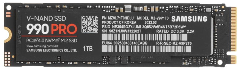 Накопитель SSD M.2 NVMe 1Tb Samsung 990 PRO (MZ-V9P1T0B/AM)